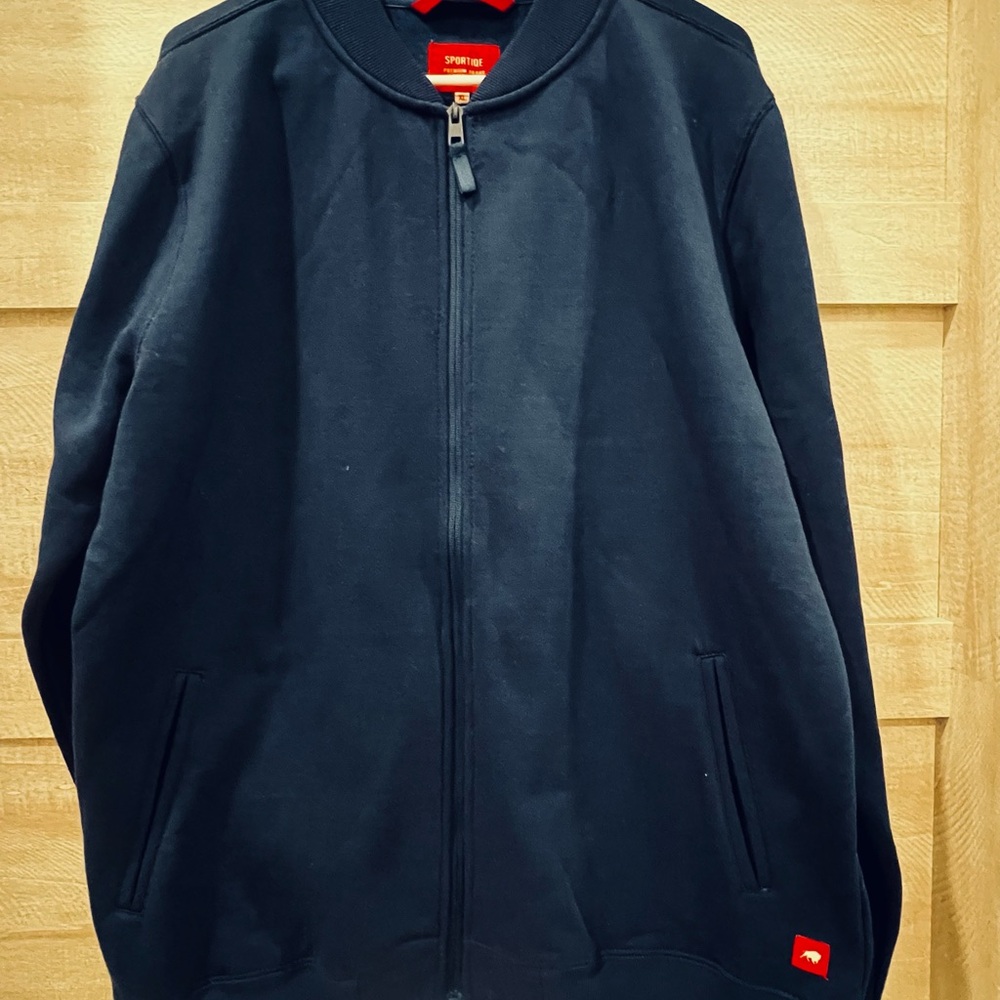 Men's Navy Zip-Up Sweater